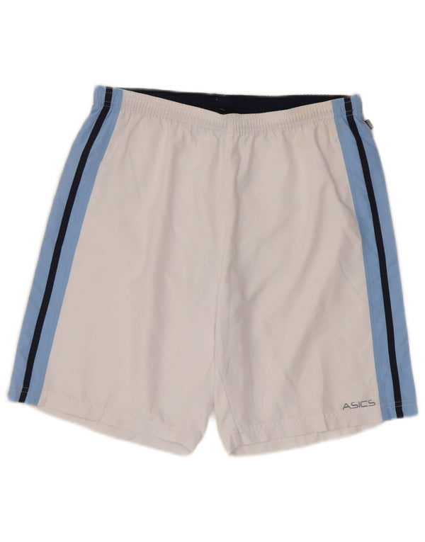 Pantaloncini sportivi da uomo Asics, grandi, in poliestere color block bianco