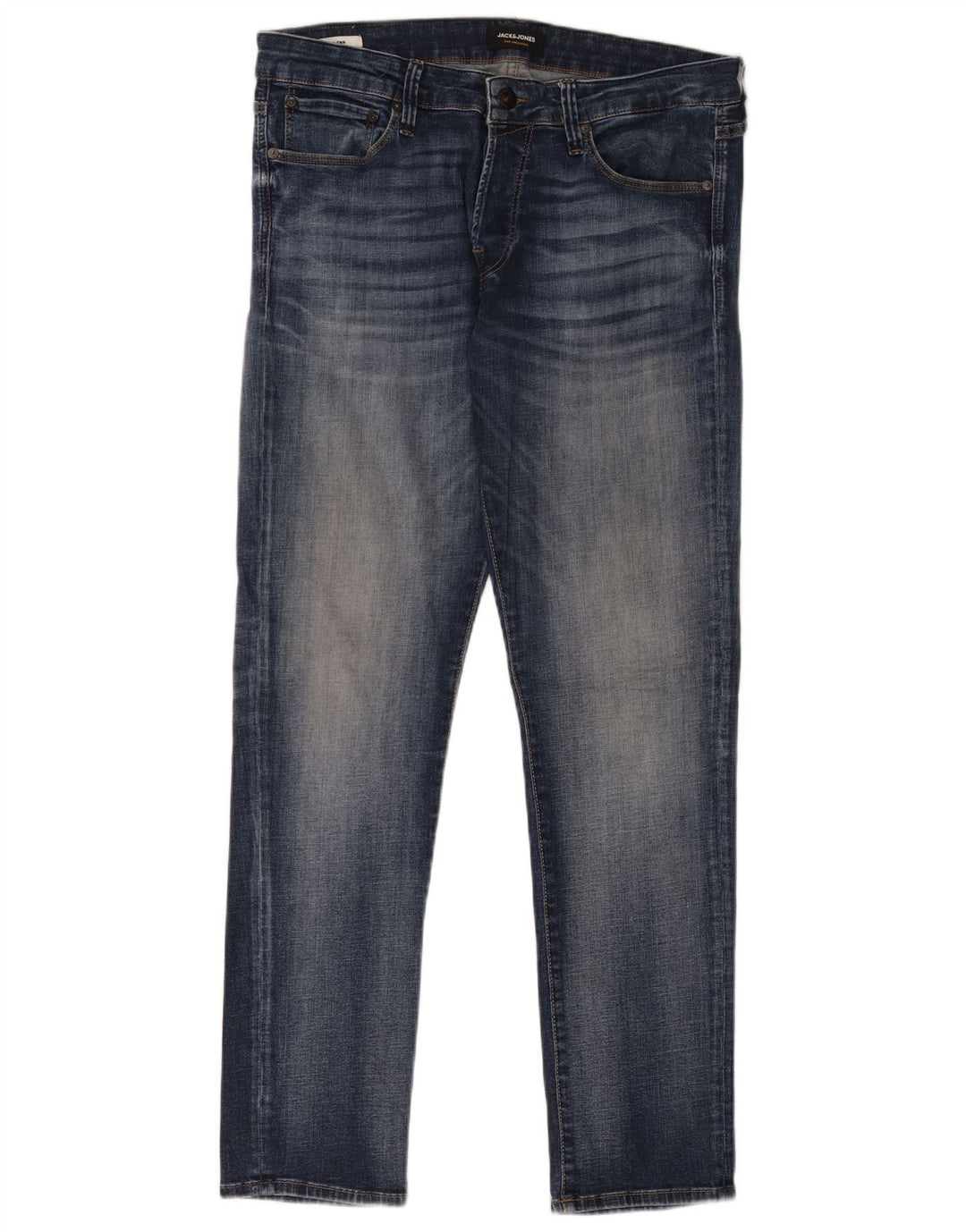 Jack & Jones Uomo GLENN Slim Jeans W34 L32 Cotone Blu