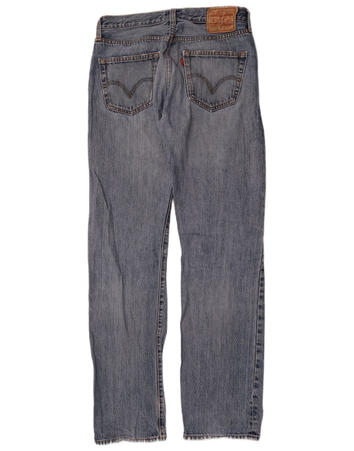 Levi's Uomo 501 Jeans dritti effetto consumato W32 L34 Blu