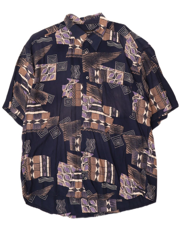 Camicia a maniche corte da uomo Tipo' S 2XL Patchwork blu navy