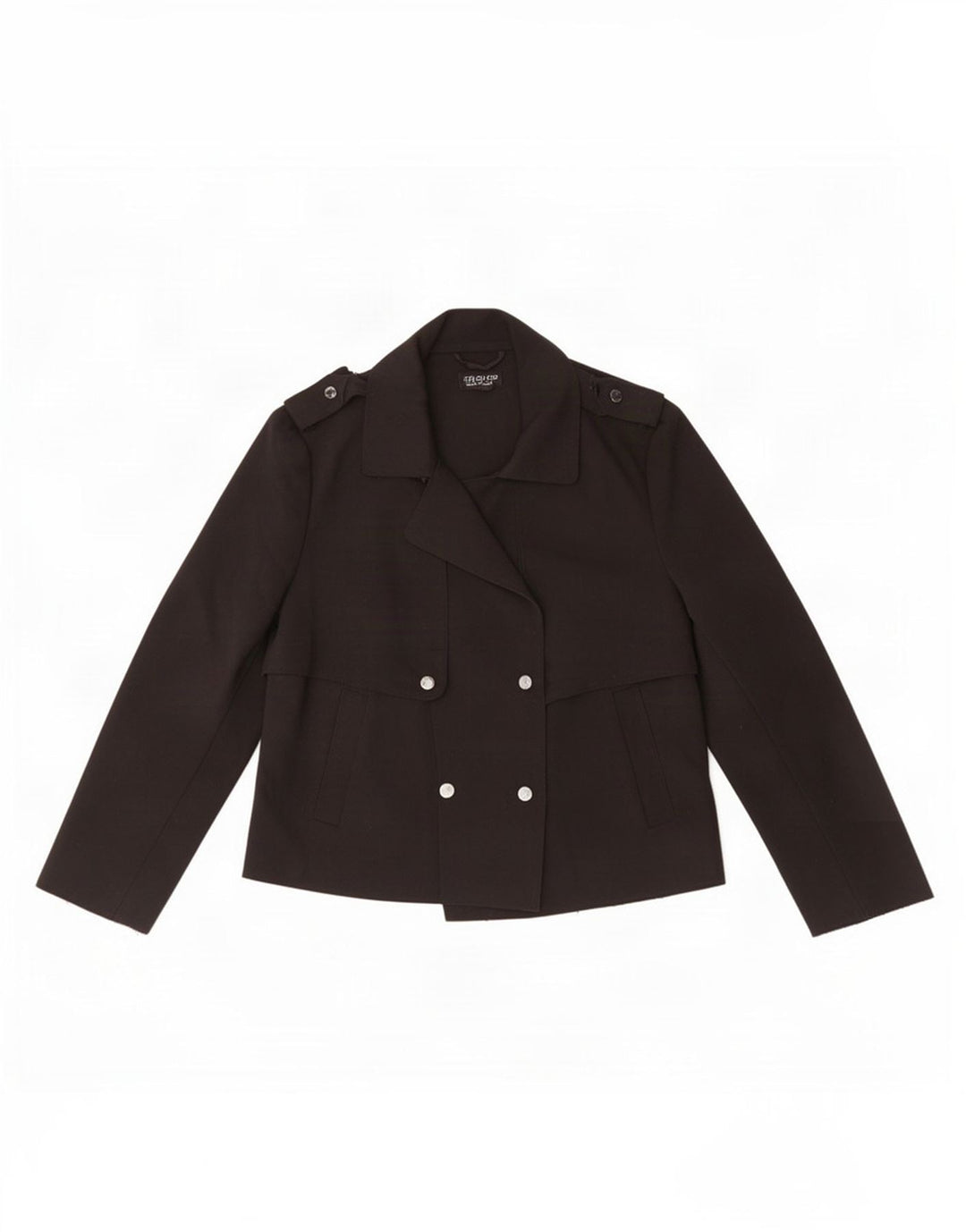 Trench corto da donna Topshop UK 12 poliestere nero medio