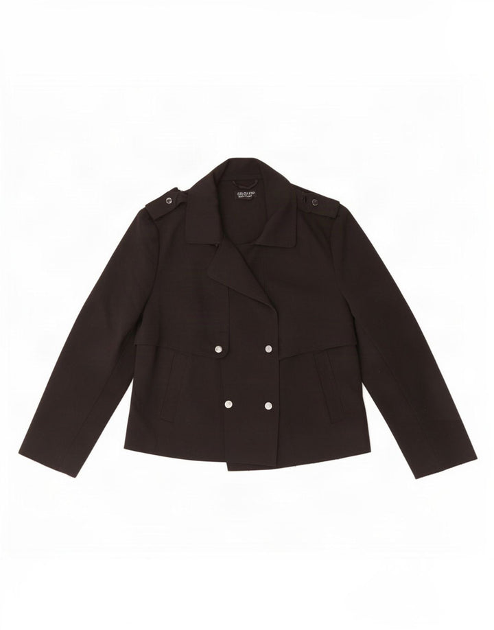 Trench corto da donna Topshop UK 12 poliestere nero medio