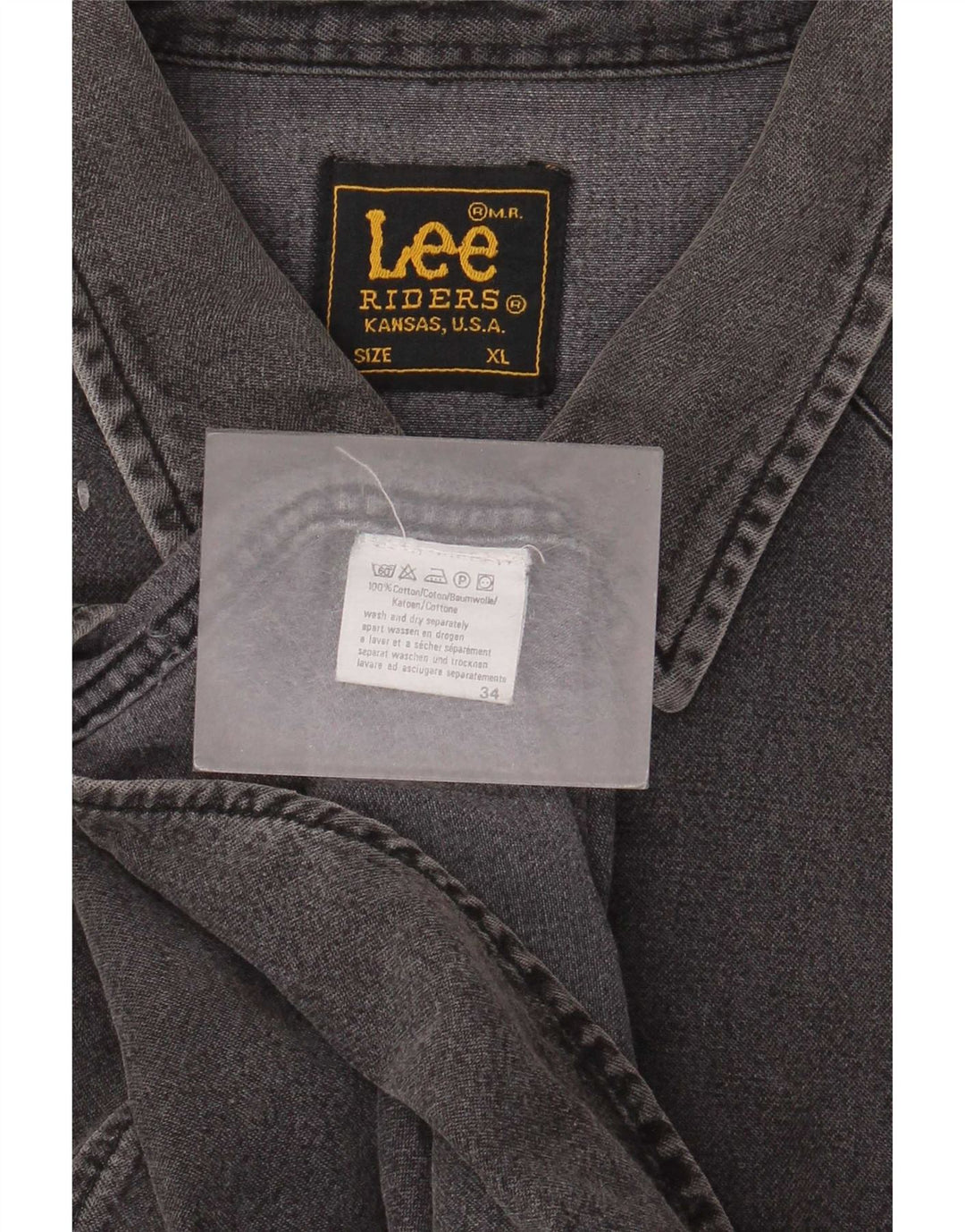 Camicia di jeans Lee Riders da uomo XL in cotone grigio