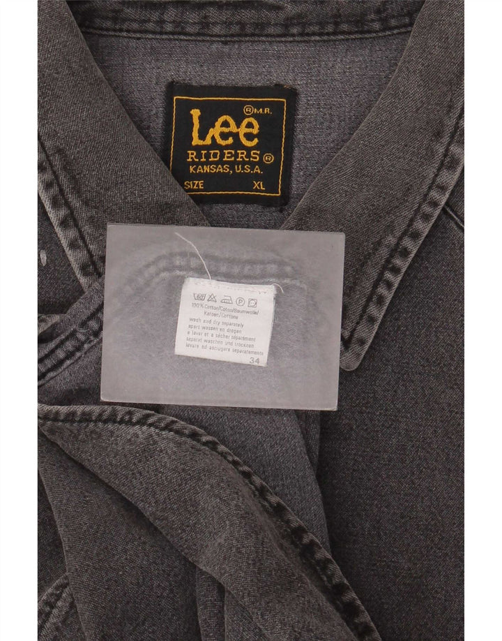 Camicia di jeans Lee Riders da uomo XL in cotone grigio