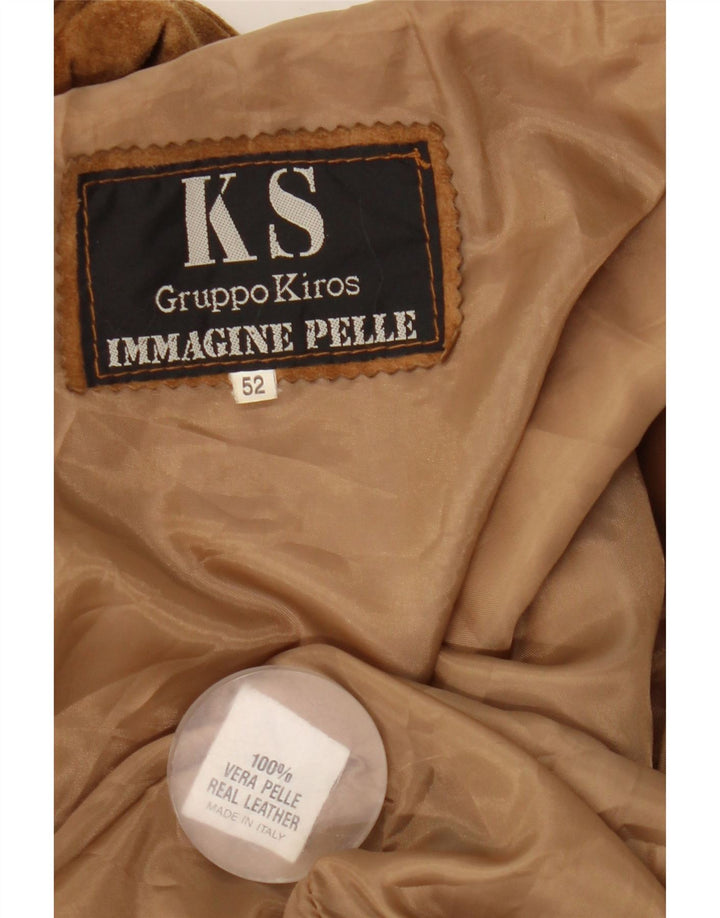Giacca vintage in pelle scamosciata da uomo IT 52 XL in pelle marrone