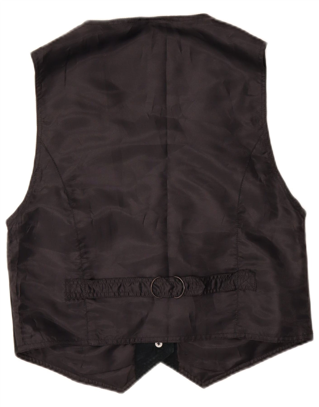 Gilet vintage in pelle scamosciata da donna UK 10 piccolo in pelle nera