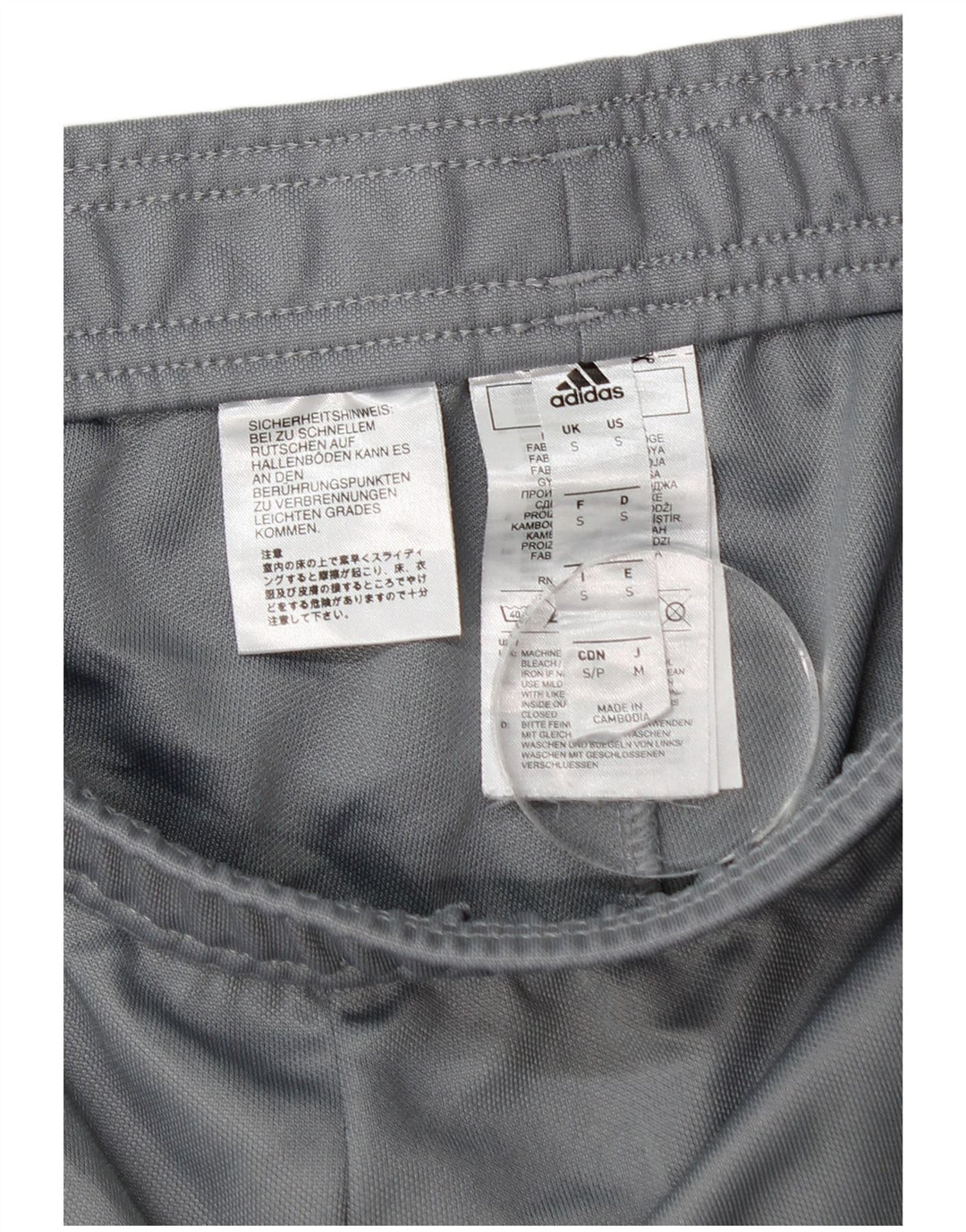 Pantaloni da tuta Adidas da uomo piccoli in poliestere grigio