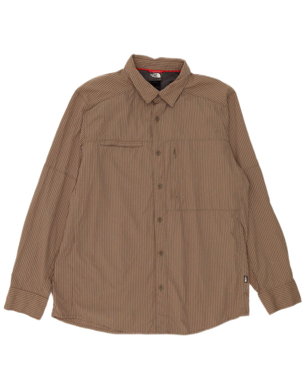 Camicia da uomo The North Face Large in nylon gessato marrone
