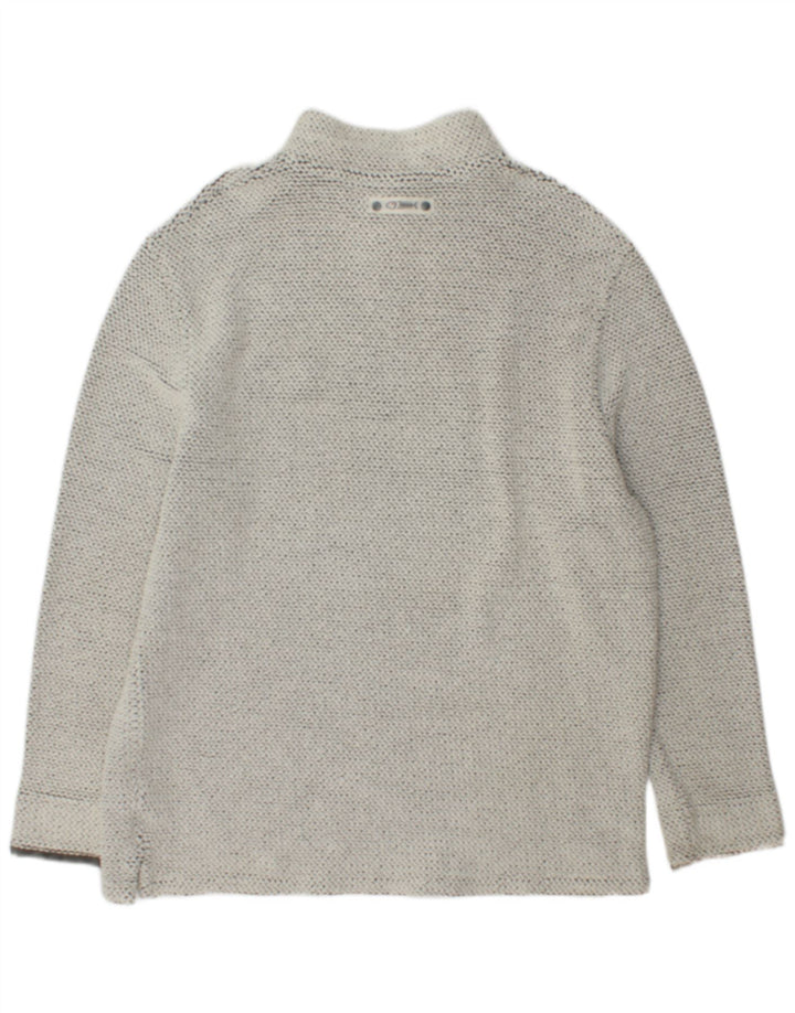 Maglione da uomo con collo con zip Weird Fish XL in cotone grigio