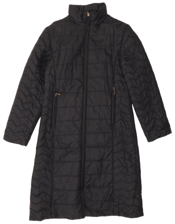Cappotto imbottito da donna Zara UK 14 grande nylon nero