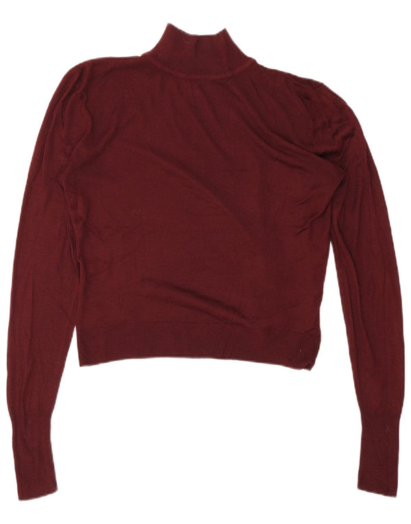 Maglione corto oversize con collo dolcevita da donna Zara UK 10 piccolo bordeaux