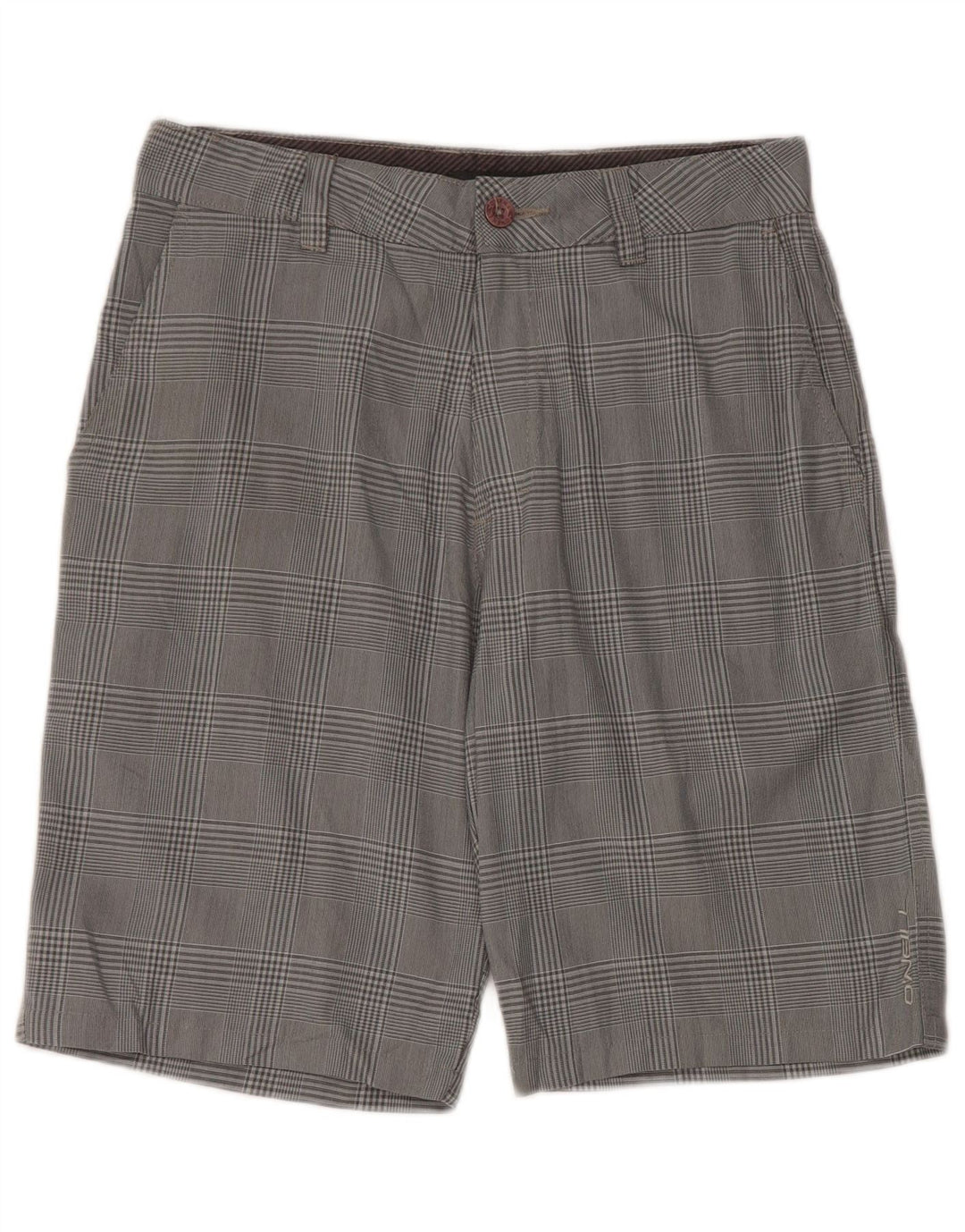 Pantaloncini chino da donna O'Neill W30 poliestere a quadri grigio medio