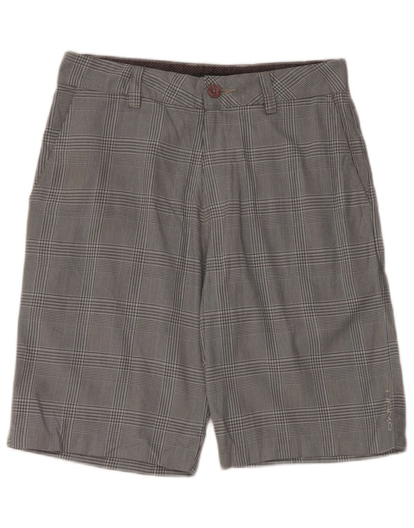 Pantaloncini chino da donna O'Neill W30 poliestere a quadri grigio medio