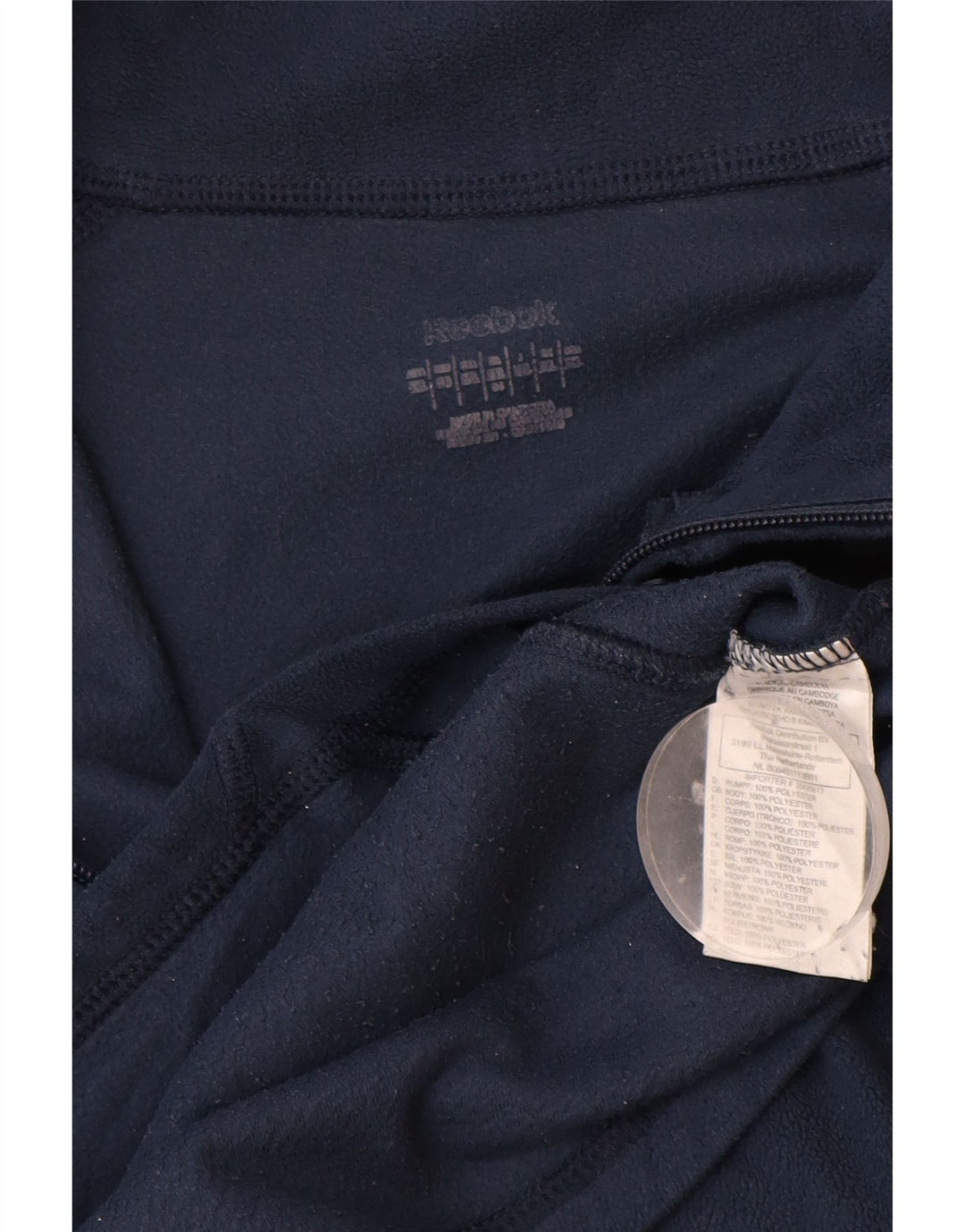 Giacca in pile da uomo REEBOK UK 42 XL Poliestere blu navy