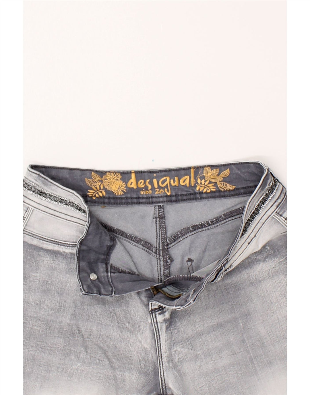 DESIGUAL Womens Skinny Jeans  W26 L24 Grey Vintage Desigual and Second-Hand Desigual from Messina Hembry 
