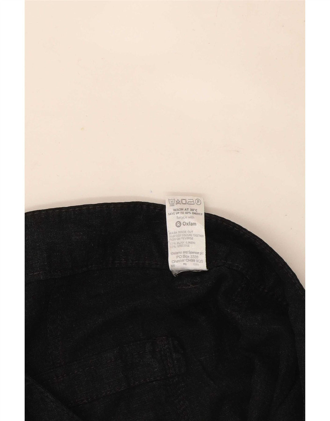 Pantaloni Capri da donna Marks & Spencer UK 12 Medium W32 Lino nero