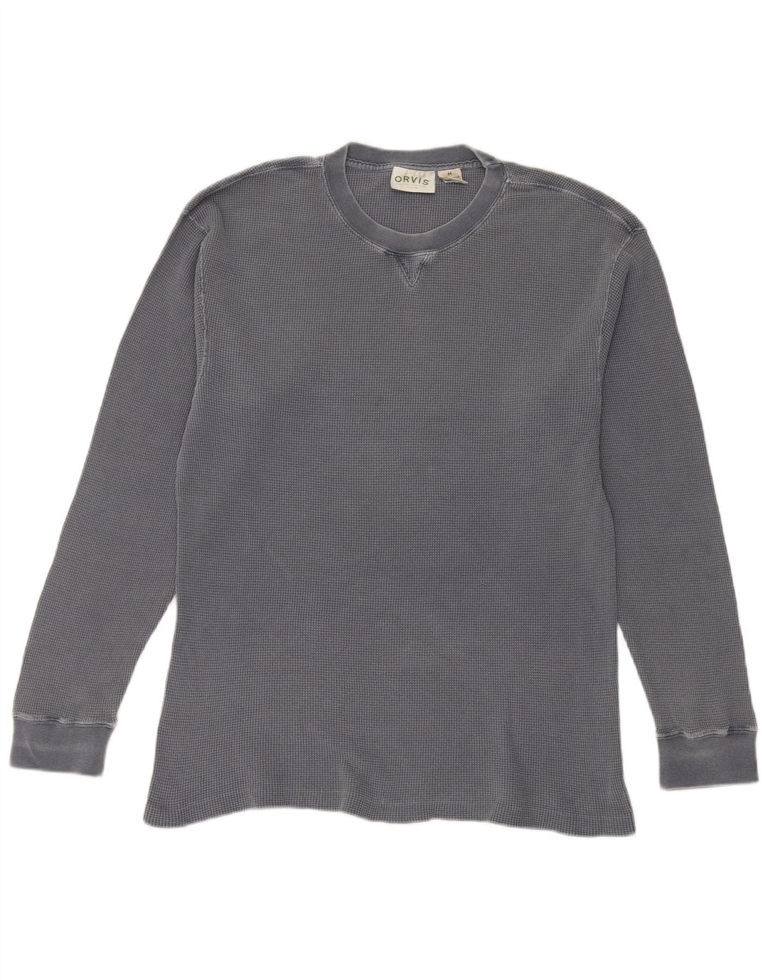 Top da uomo Orvis a maniche lunghe in cotone grigio medio