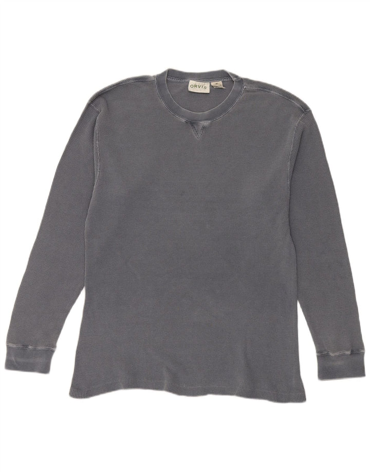 Top da uomo Orvis a maniche lunghe in cotone grigio medio