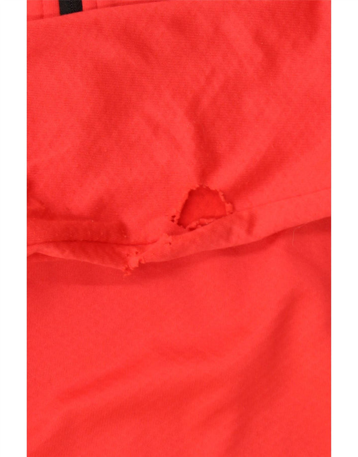 Top della tuta da ginnastica Adidas da uomo con zip grafica e collo in poliestere rosso medio