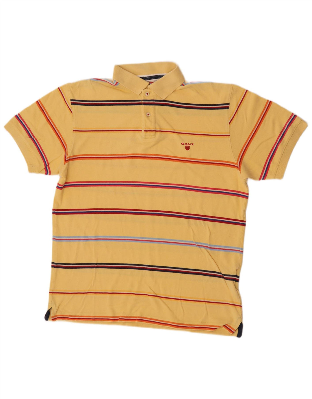 Polo da uomo Gant in cotone a righe grandi gialle