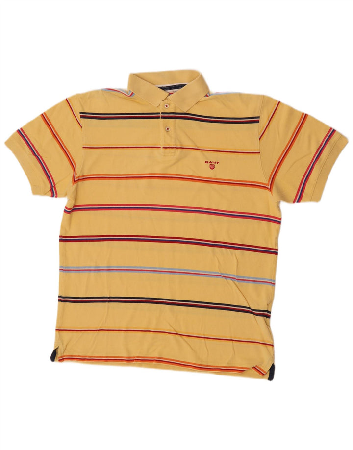 Polo da uomo Gant in cotone a righe grandi gialle