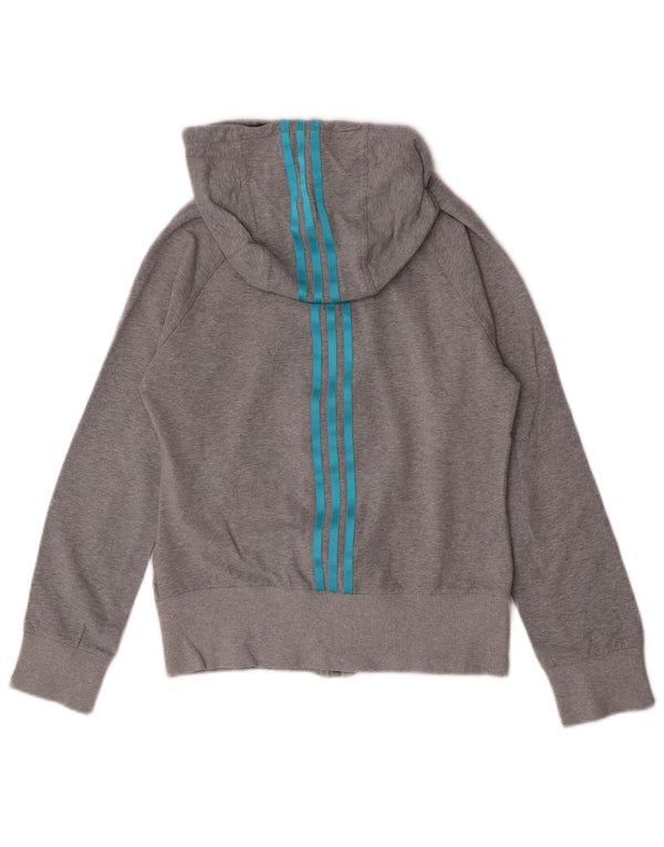 Maglione con cappuccio e zip da donna Adidas UK 12 Cotone grigio medio