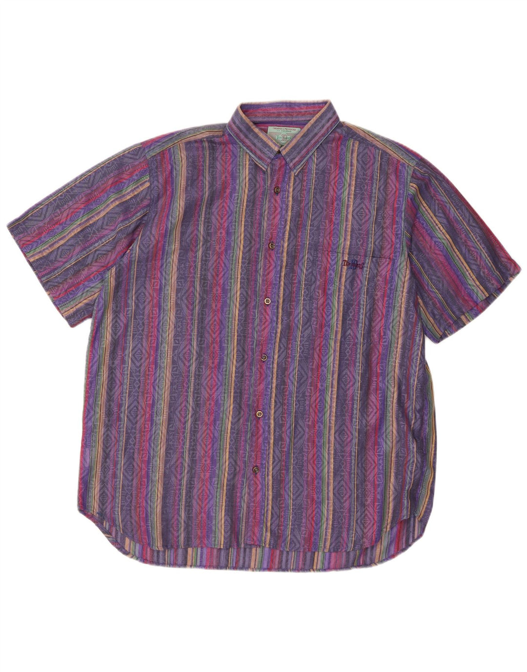 Camicia a maniche corte da uomo Colmar Ten Yards Poliestere a righe viola medio