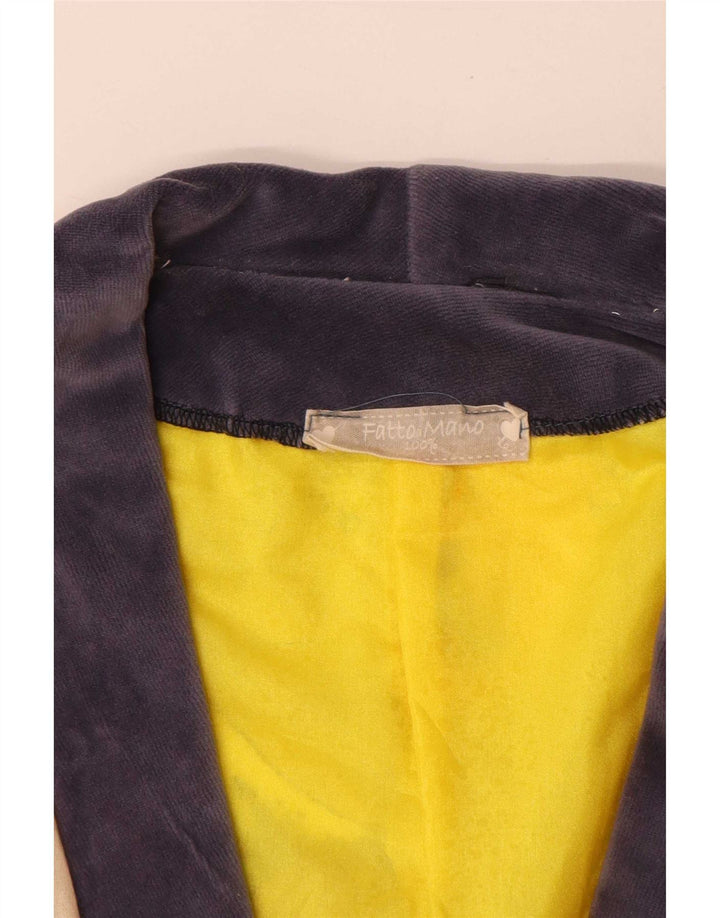 Giacca blazer vintage da donna con motivo astratto UK 10 piccola multicolore