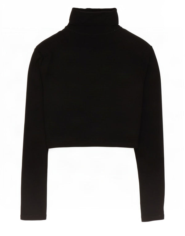 Polo corta a maniche lunghe da donna Zara UK 12 media nera