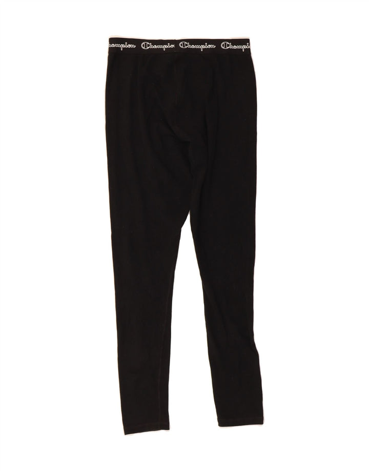 CHAMPION Womens Graphic Leggings UK 16 Large  Black Cotton Vintage Champion and Second-Hand Champion from Messina Hembry 