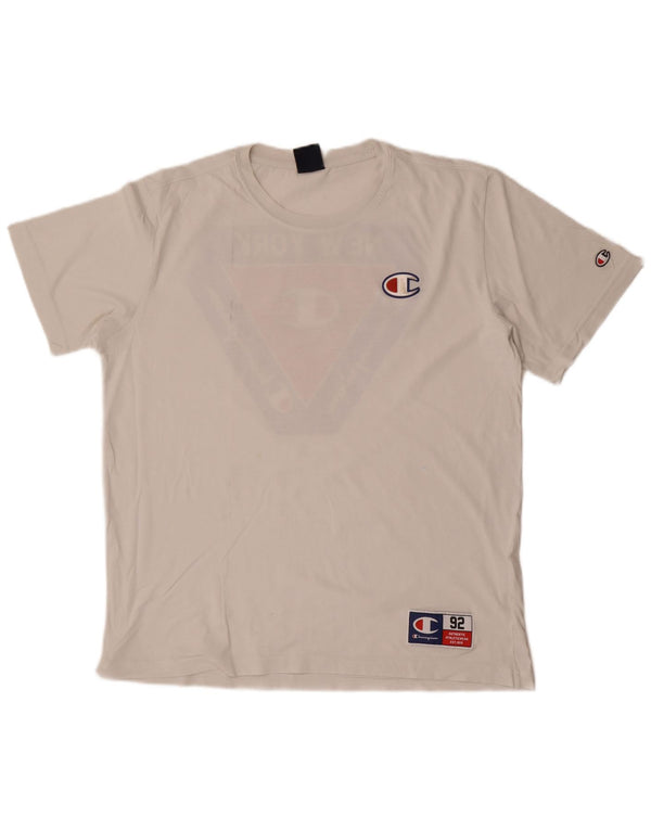 Maglietta grafica da uomo Champion New York Top XL bianca