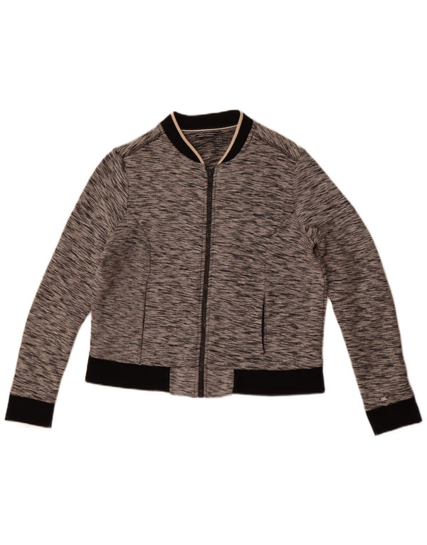Giacca da tuta da donna Tommy Hilfiger UK 12 Cotone chiazzato grigio medio