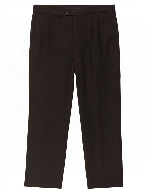 Pantaloni da abito dritti da uomo Marks & Spencer W40 L31 lana grigia