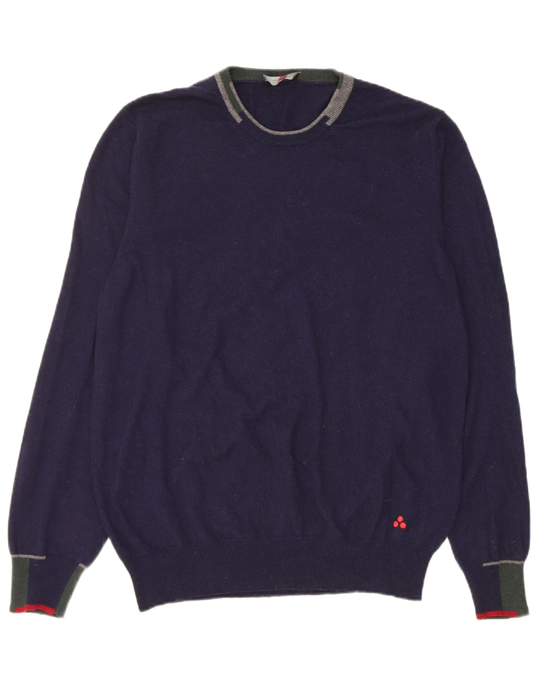 PEUTEREY Maglione maglione girocollo da uomo XL blu navy in lana color block