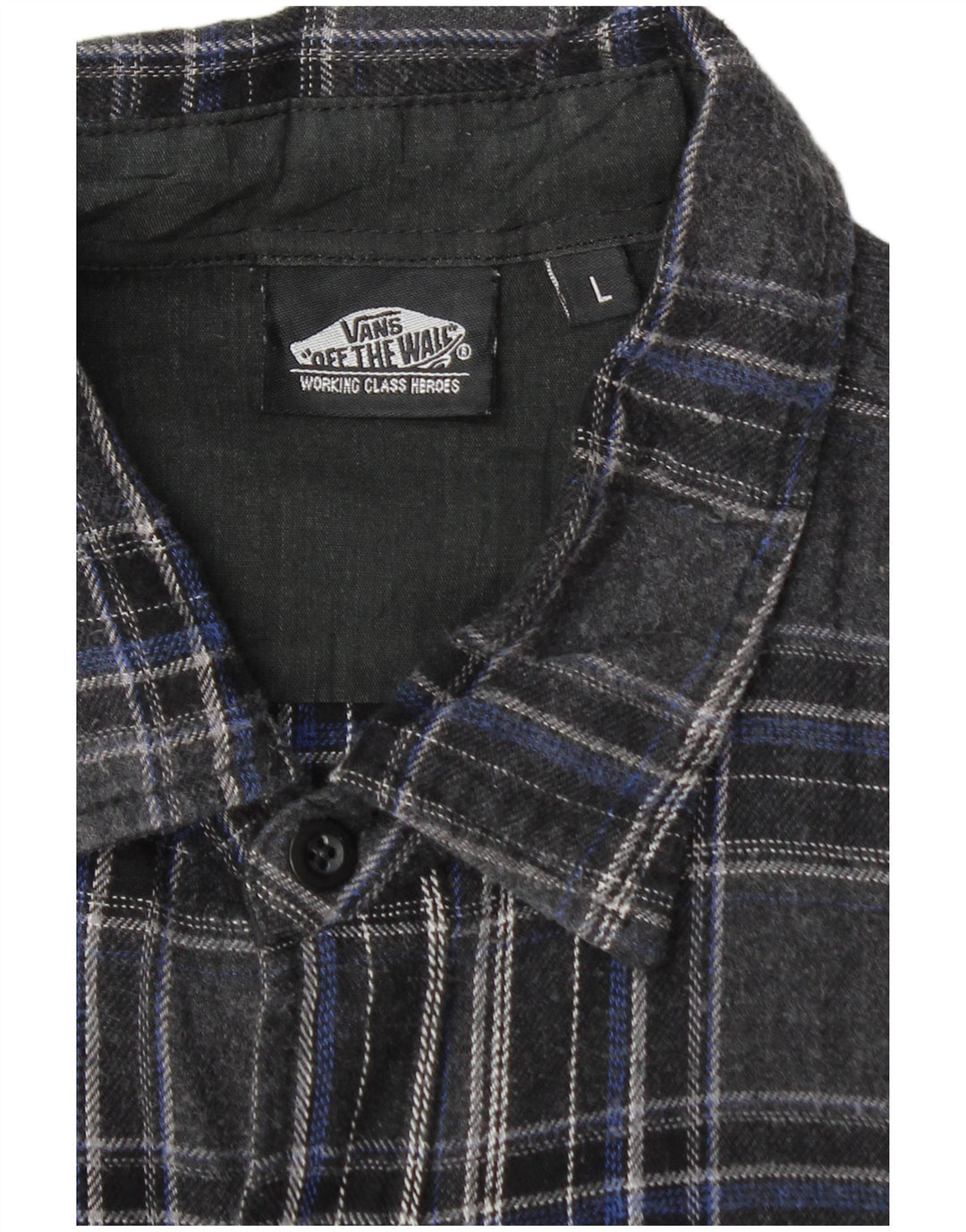Camicia Vans da uomo in flanella di cotone a quadri grigi grandi