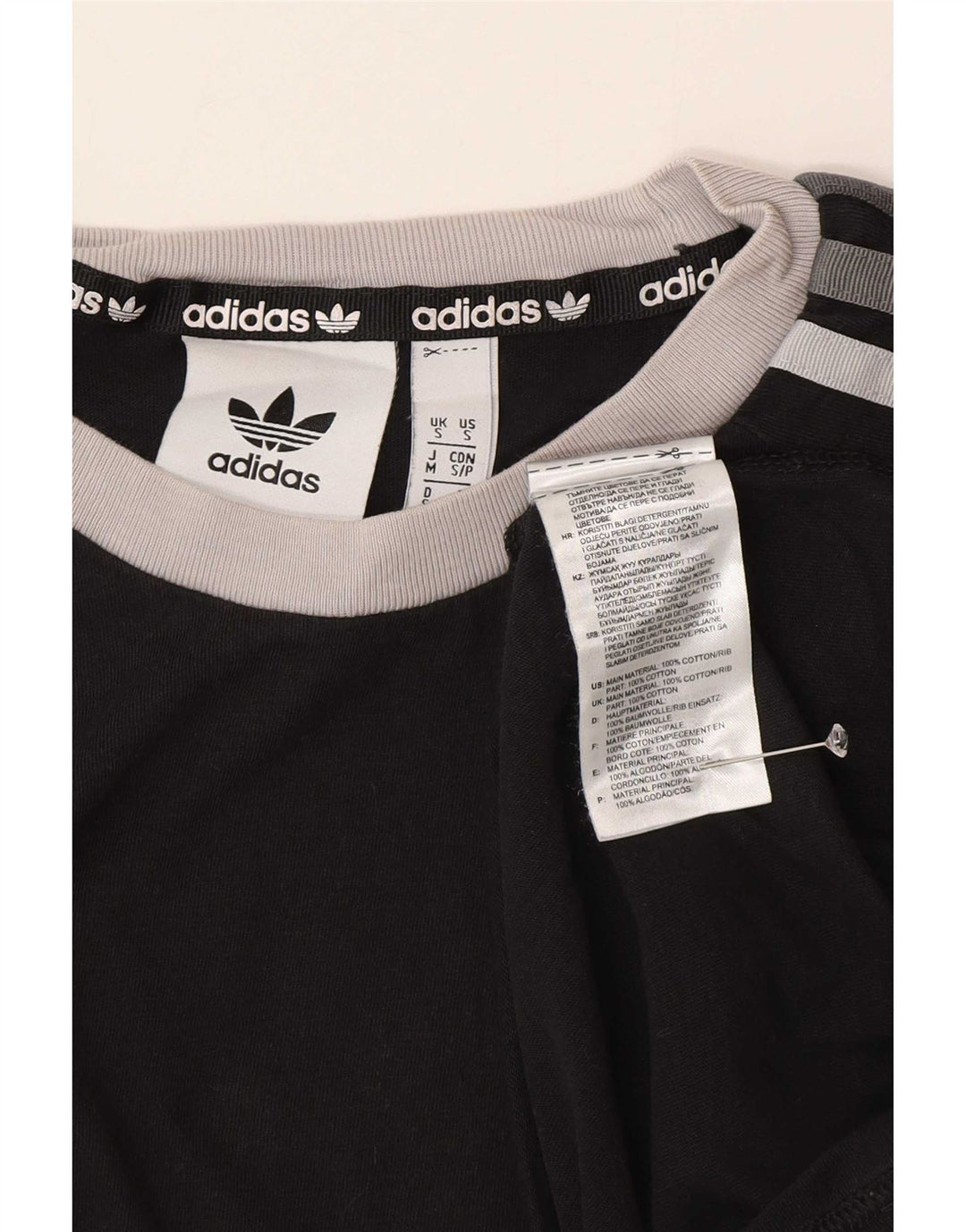 T-shirt Adidas da uomo Top Small in cotone nero