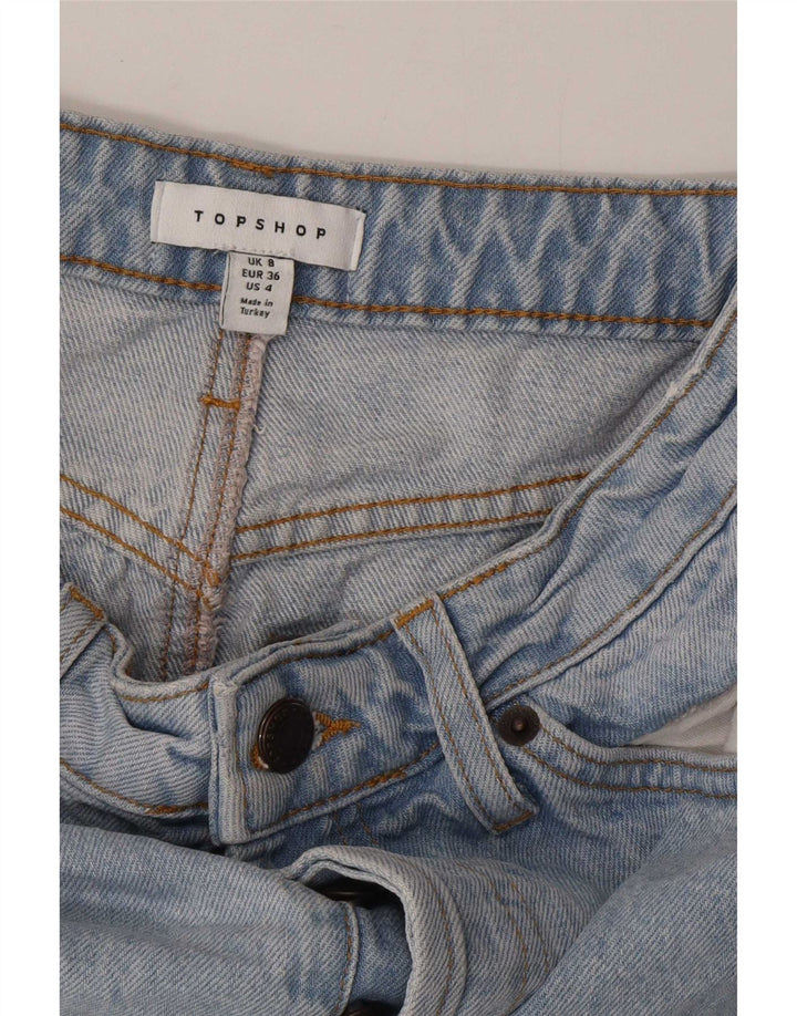 Gonna in denim da donna Topshop UK 8 piccola W26 blu