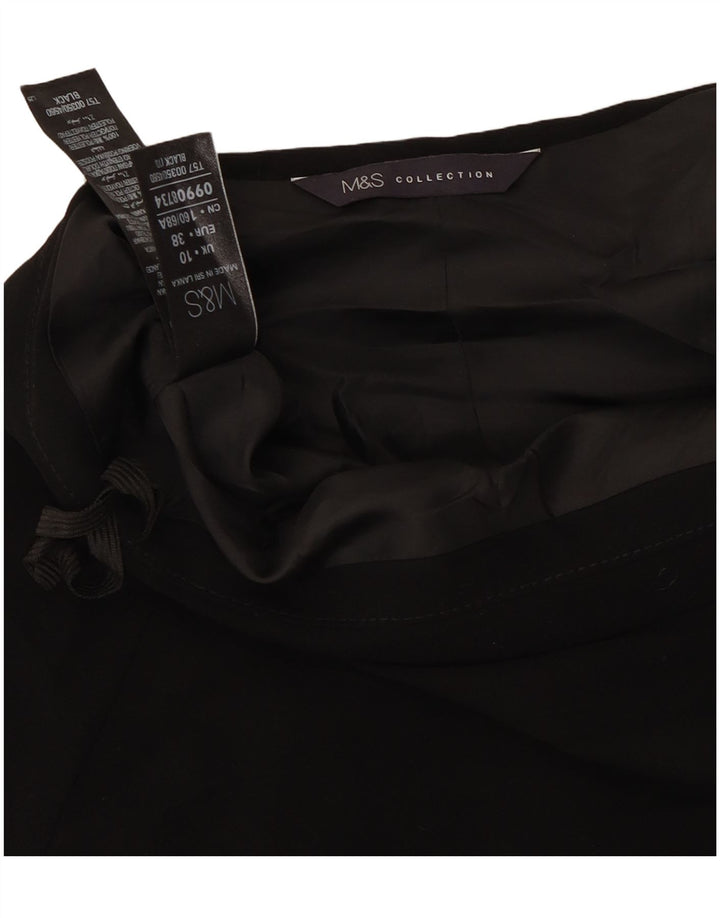 Gonna a trapezio da donna Marks & Spencer UK 10 piccola W27 poliestere nero
