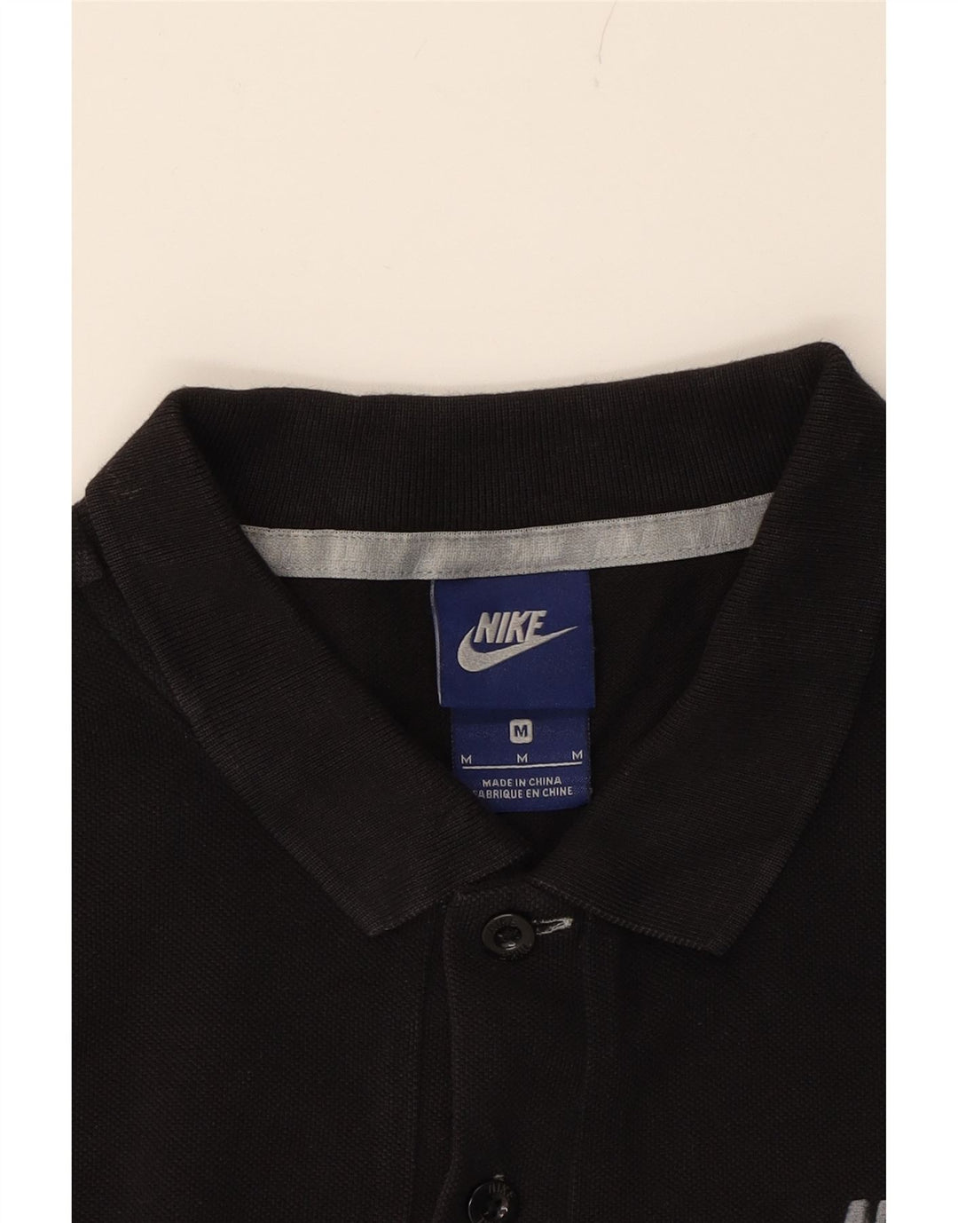 NIKE Mens Polo Shirt Medium Black Cotton Vintage Nike and Second-Hand Nike from Messina Hembry 