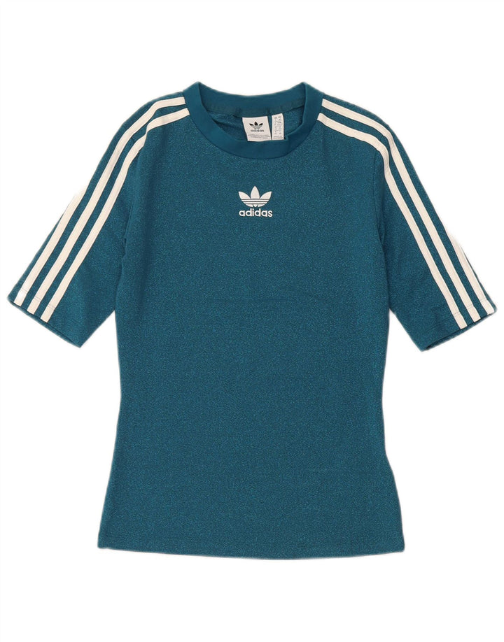 T-shirt da donna Adidas Top UK 6 XS blu poliestere