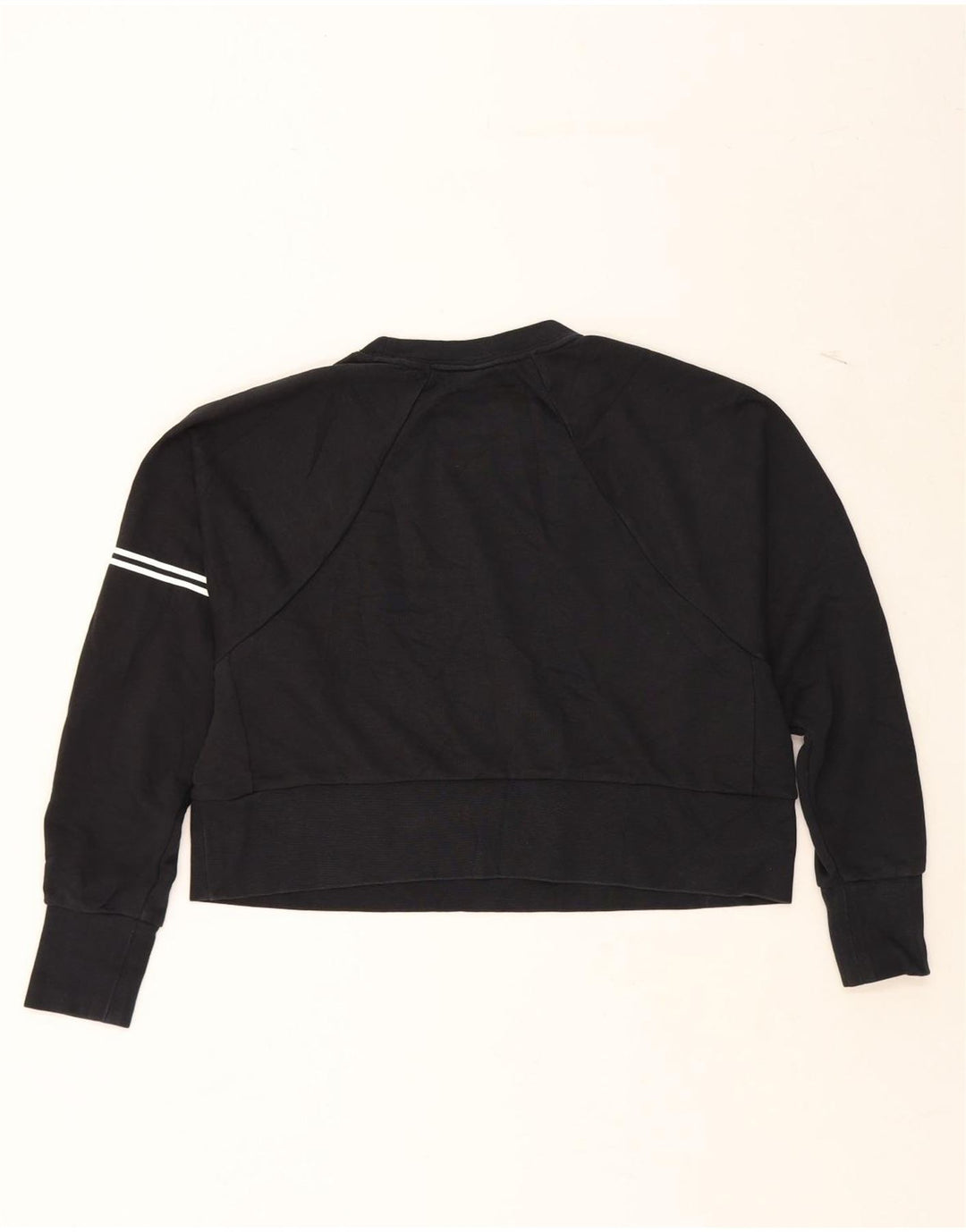 NIKE Womens Dri Fit Graphic Crop Sweatshirt Jumper UK 14 Medium Black Vintage Nike and Second-Hand Nike from Messina Hembry 