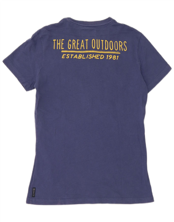 T-shirt grafica da uomo Armani Top in cotone blu medio