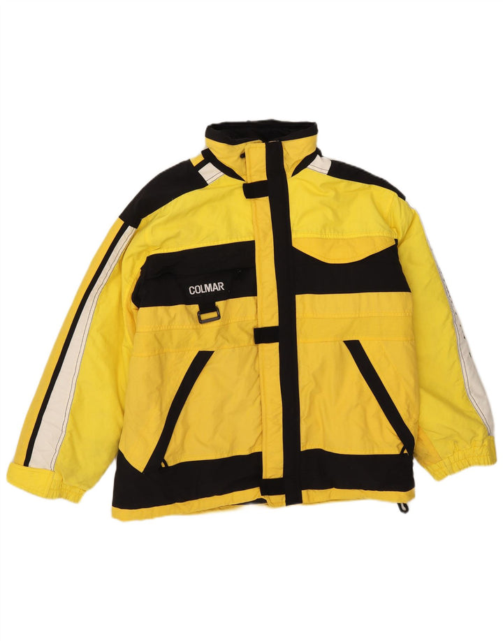 Giacca da sci con cappuccio per ragazzi COLMAR 15-16 anni in nylon color block giallo