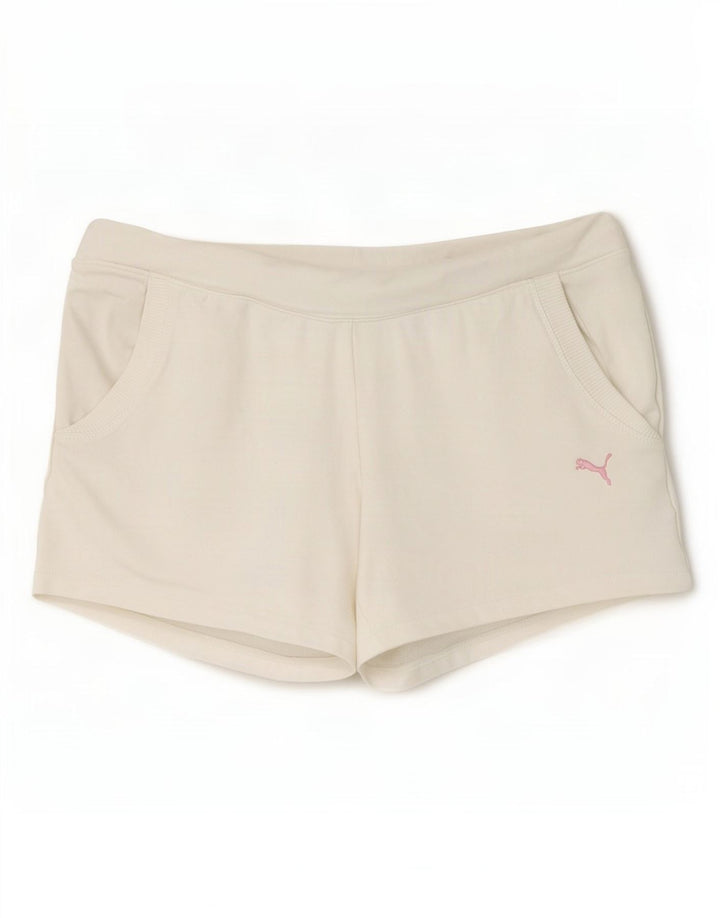 Pantaloncini sportivi da donna Puma UK 14 grandi cotone bianco
