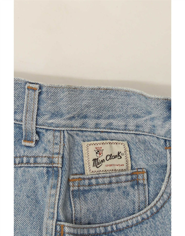 Gonna di jeans vintage da donna IT 40 piccola W25 in cotone blu