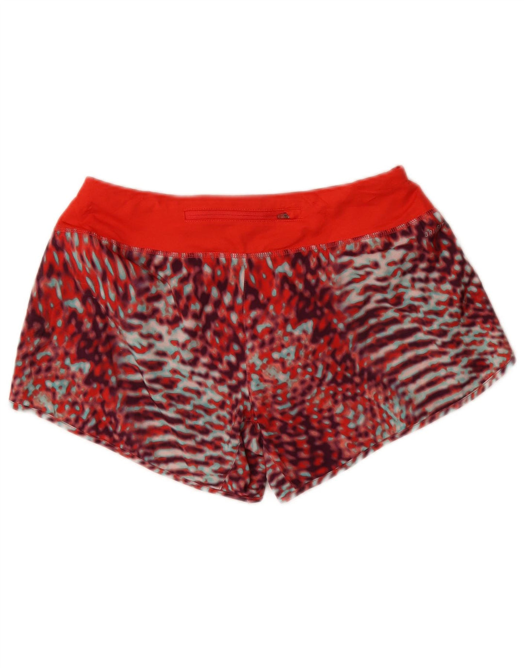 Pantaloncini sportivi Nike da donna Dri Fit UK 14 poliestere mimetico rosso medio