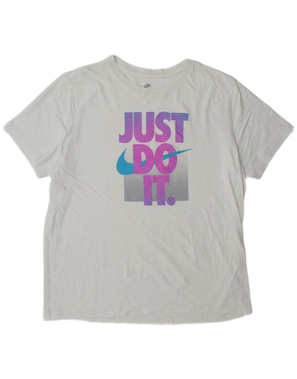 T-shirt grafica da uomo Nike Top XL in cotone bianco