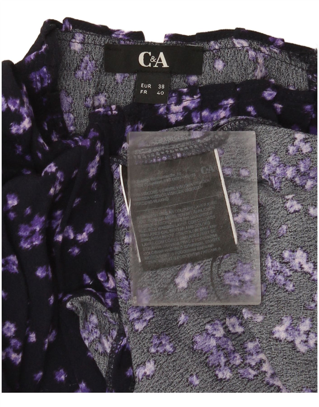 Top camicetta da donna C&A EU 38 Viscosa floreale viola medio
