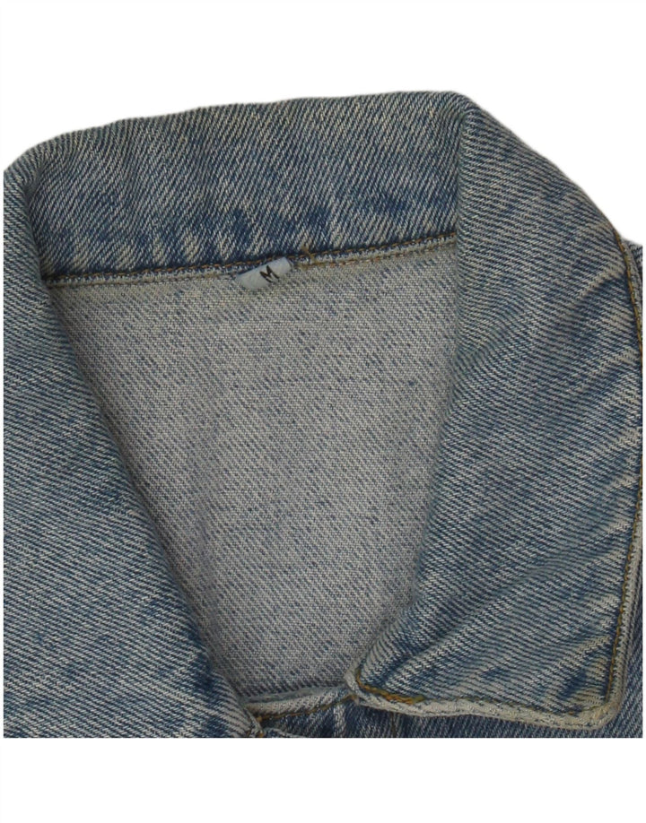 Gilet in denim da donna VINTAGE UK 14 cotone blu medio
