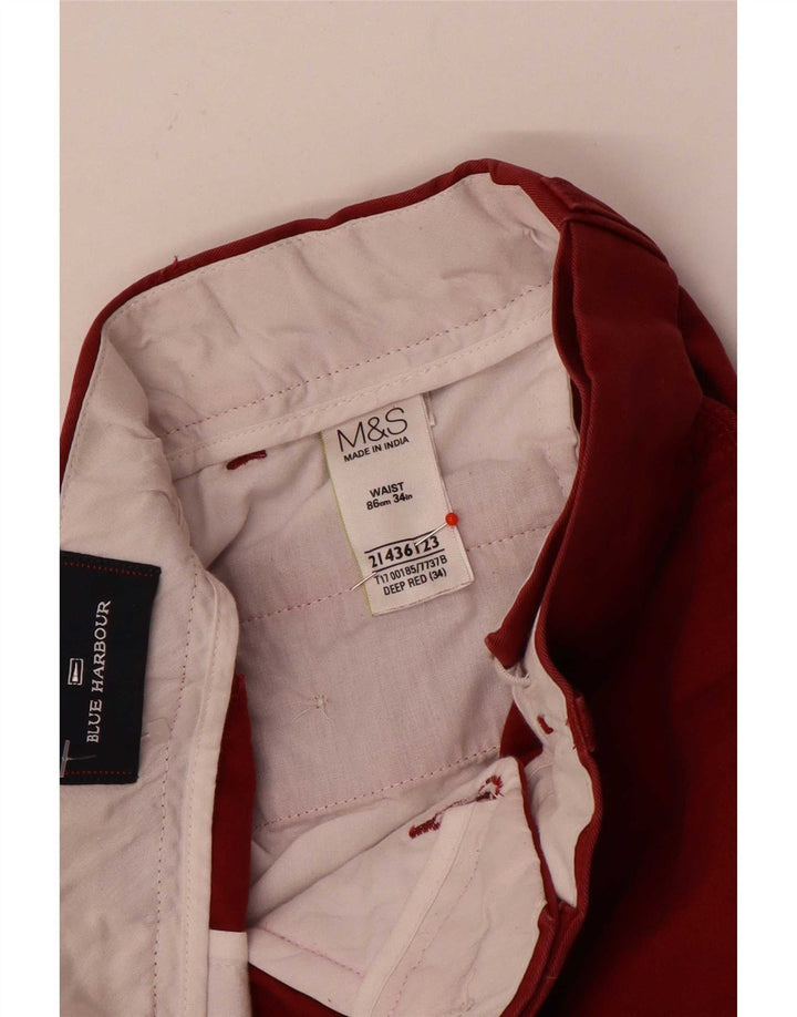 Pantaloncini chino da uomo Blue Harbour grandi W34 in cotone rosso